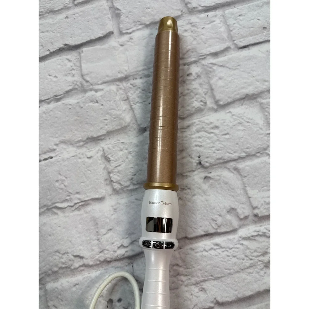 Hidden Crown Curling Wand White Gold Excellent Professional Ceramic Wand
